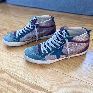 Golden Goose Blue and Purple Women's Sneakers